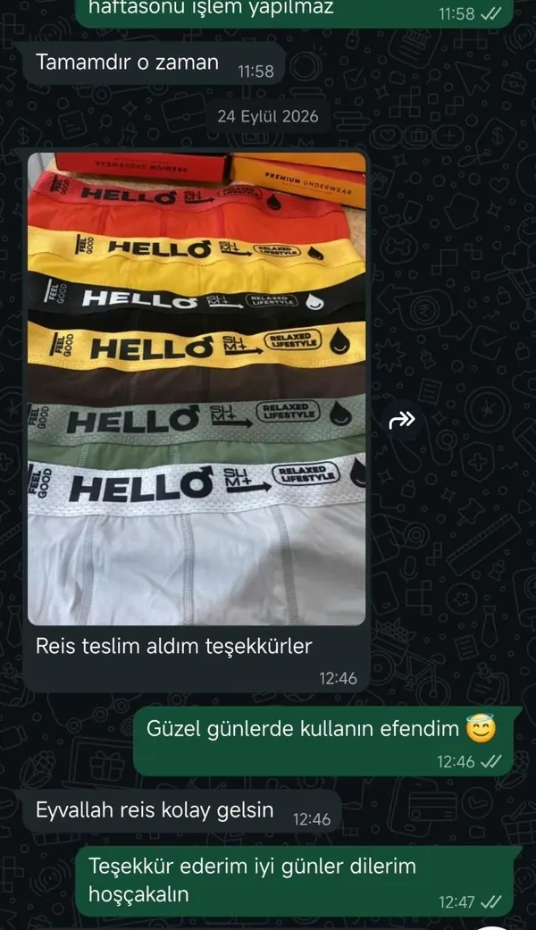 Müşterinin gönderdiği fotoğraf: reis teslim aldım teşekkürler